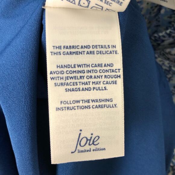 Joie NWT Wms Large Parisian Paisley Blue Printed Midi Dress Tiered Flowy - Picture 11 of 13